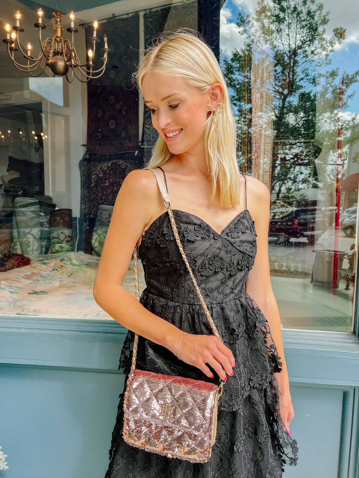 Evelyn Crossbody CHAMPAGNE SEQUIN