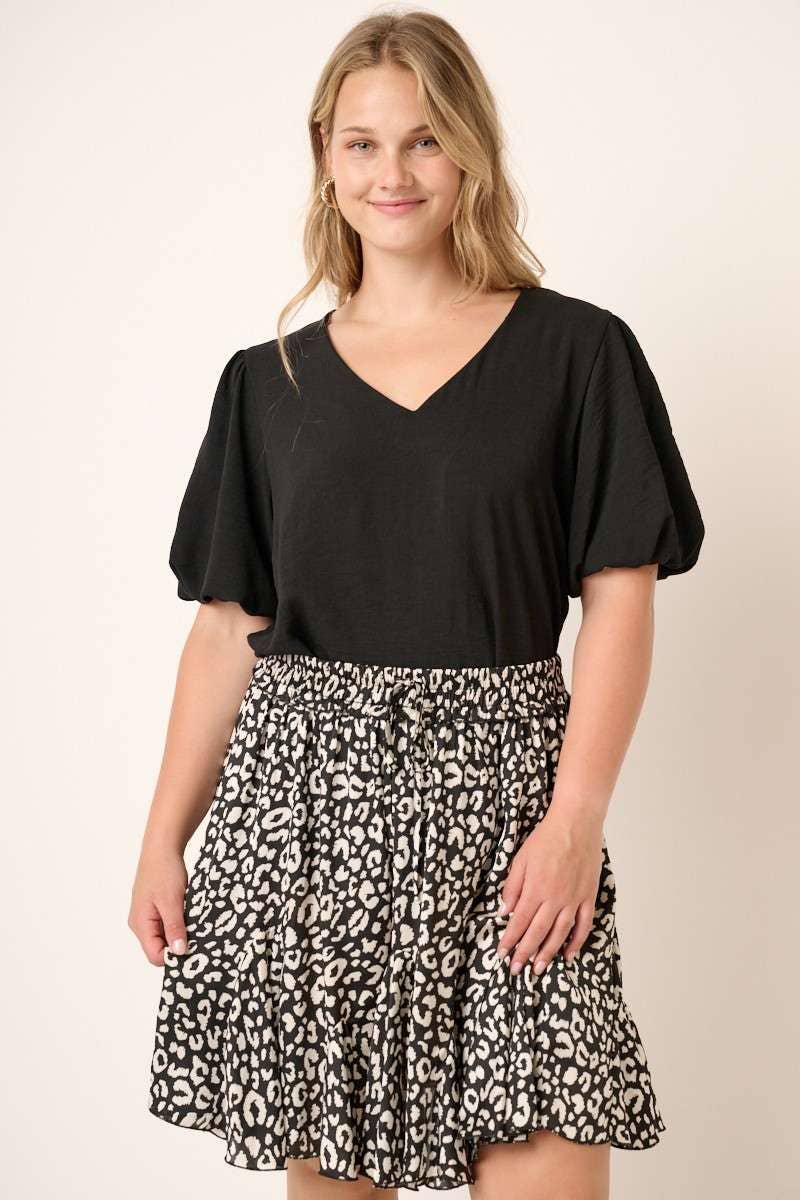 Airflow Bubble Sleeve Top (Black)