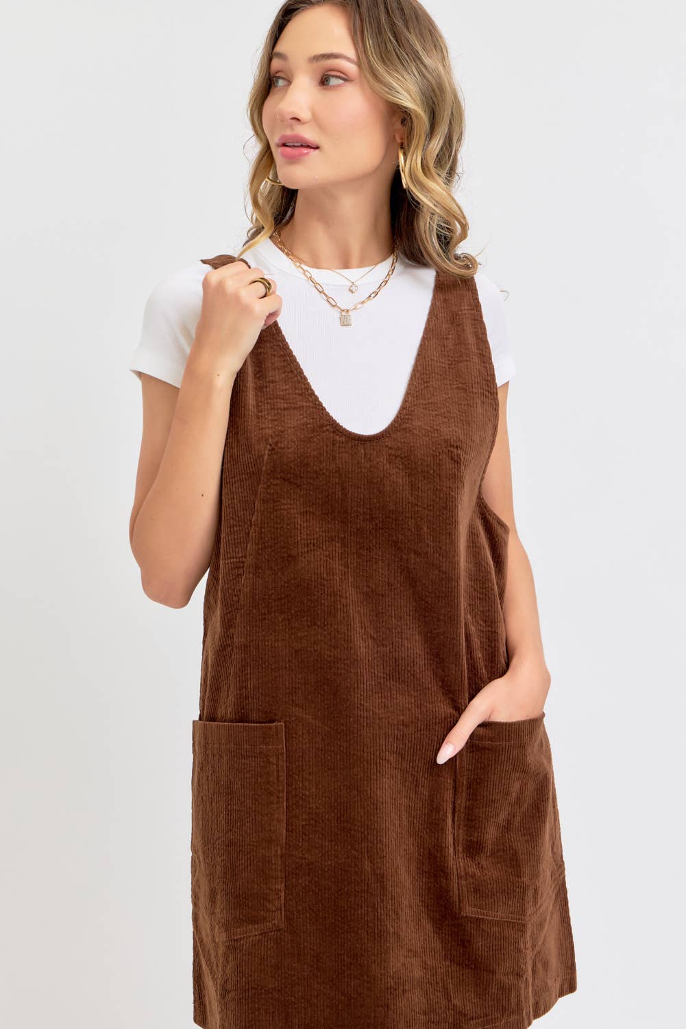 Corduroy Dress (Brown)