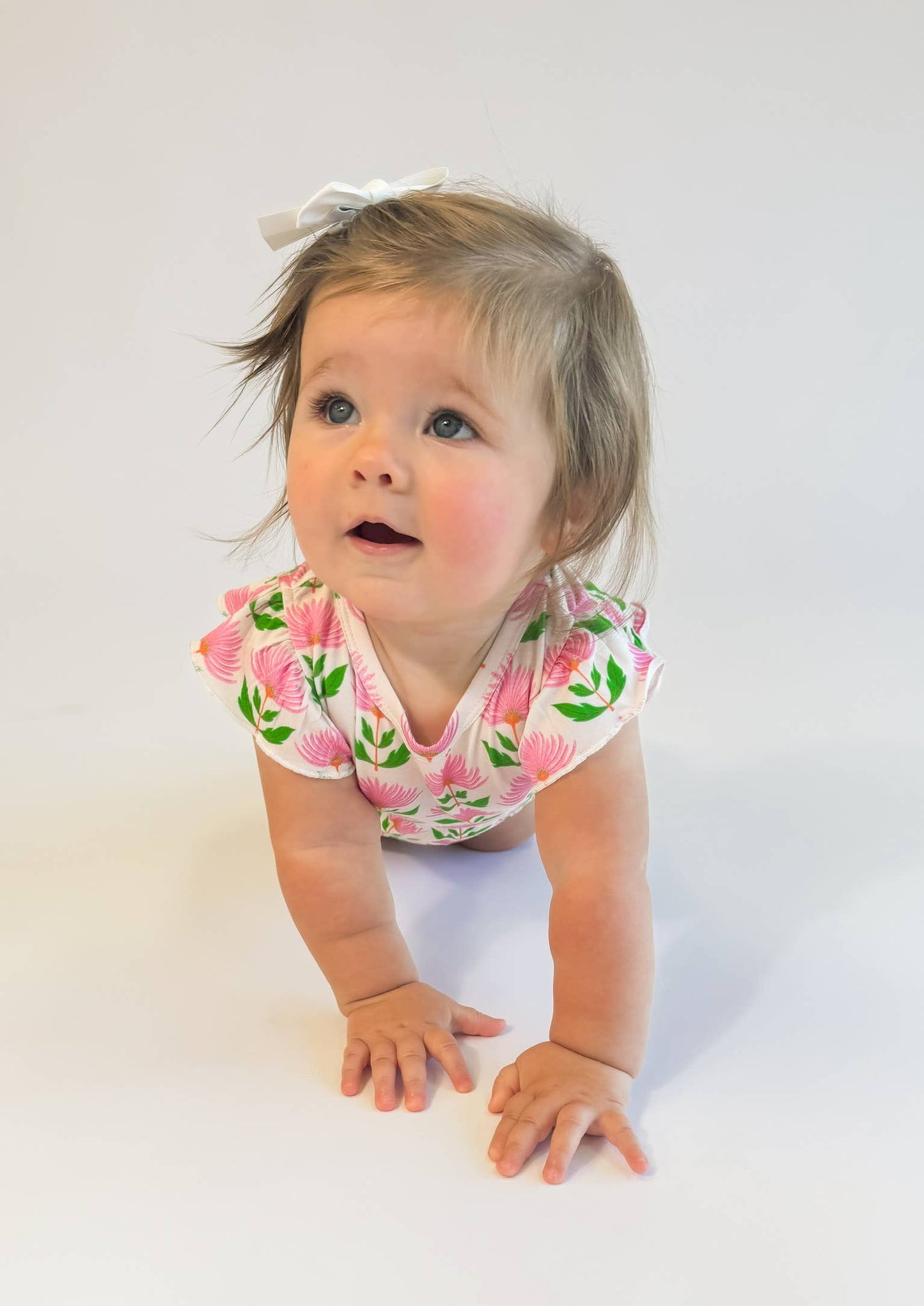 Pink Block Print Flowers - Flutter Bubble