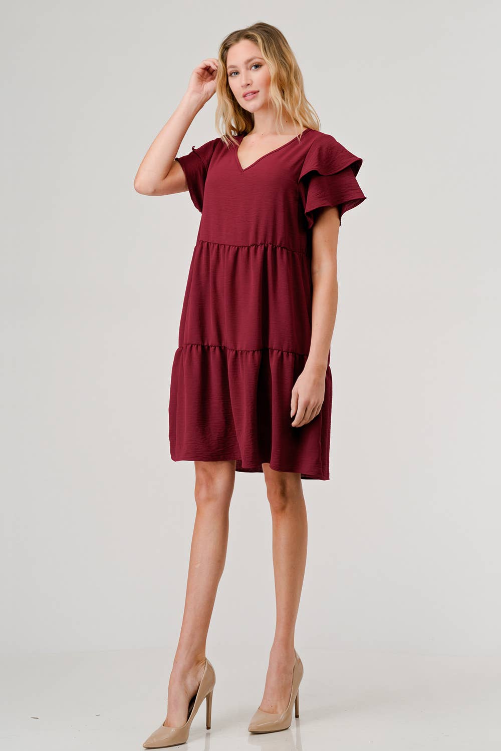 The Nora  Dress (Maroon)