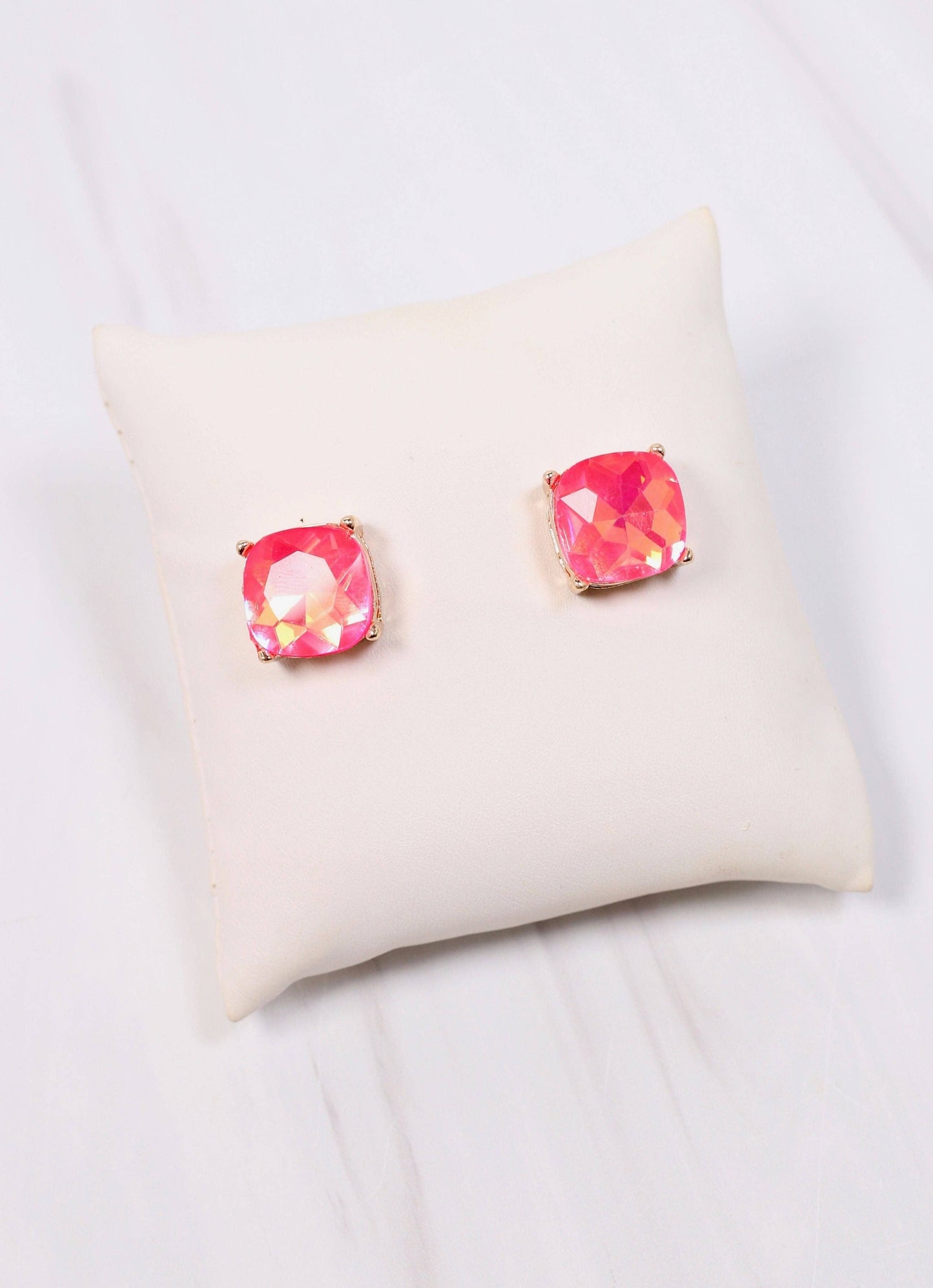 Julien Stone Stud Earring HOT PINK OPAL