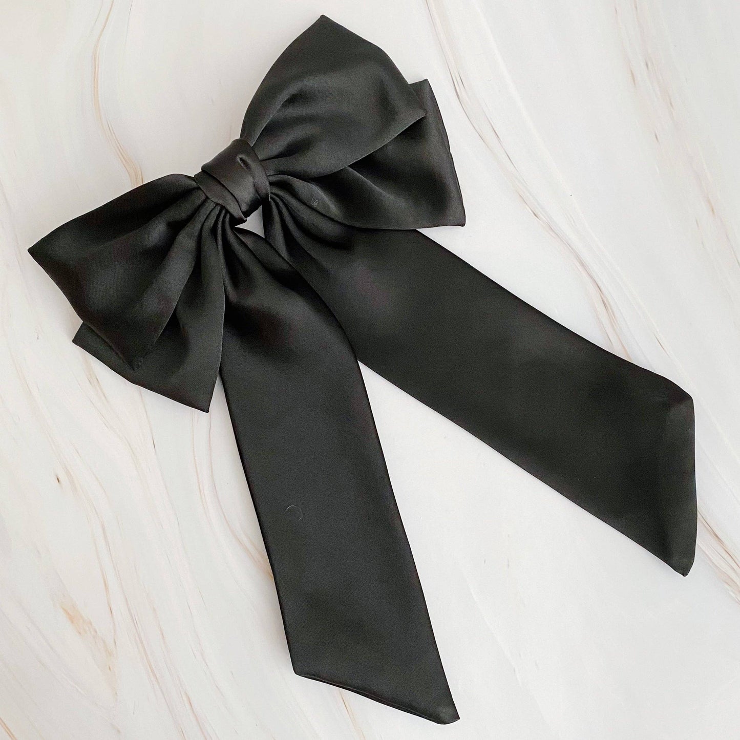 Doubled Satin Bow Hair Clip (Multiple Colors)