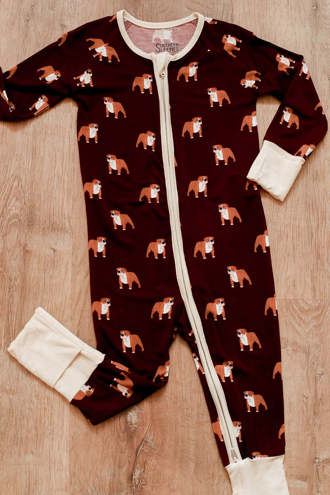 Maroon Bulldog Bamboo Sleeper