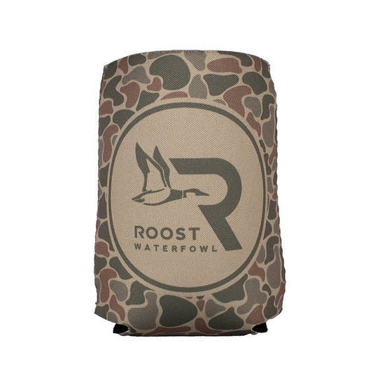 Roost Camo Circle Logo Can Cooler