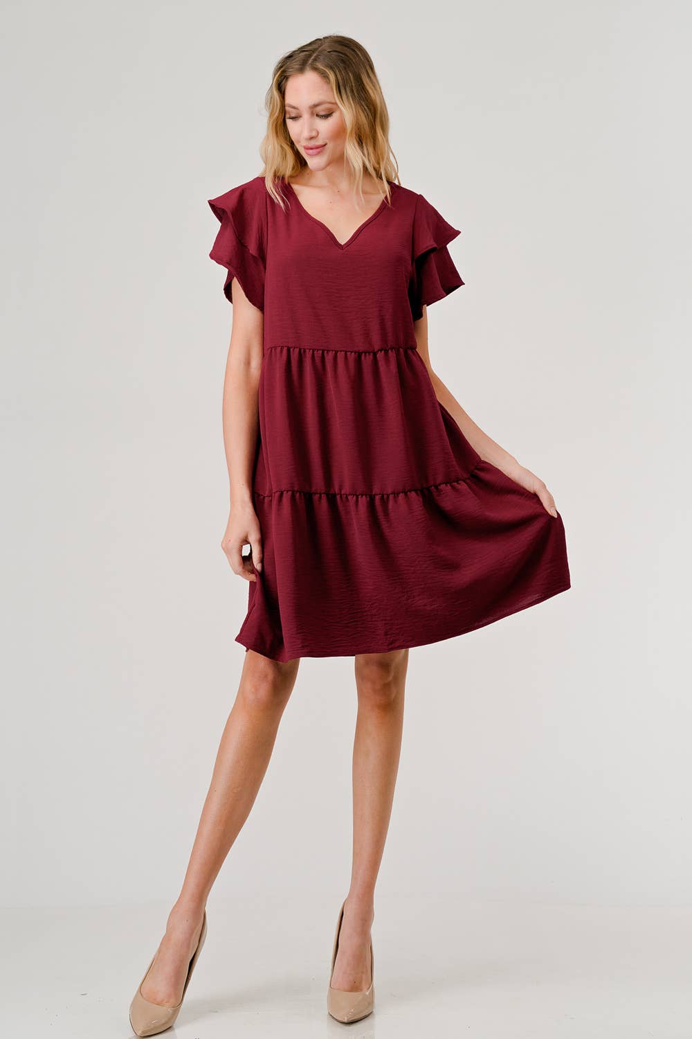 The Nora  Dress (Maroon)