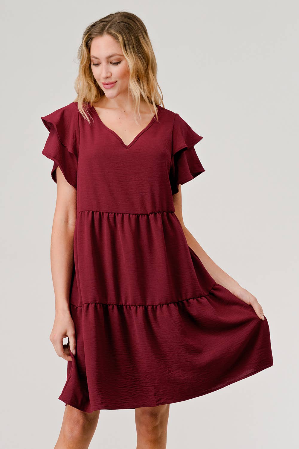 The Nora  Dress (Maroon)