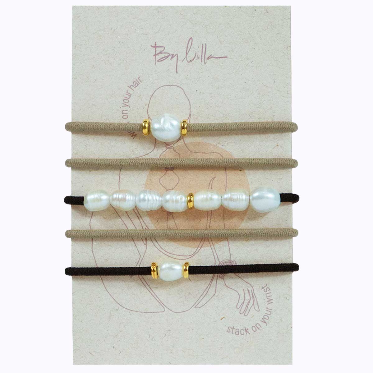 By Lilla Caviar Bracelet/Hairties (Set of 5)