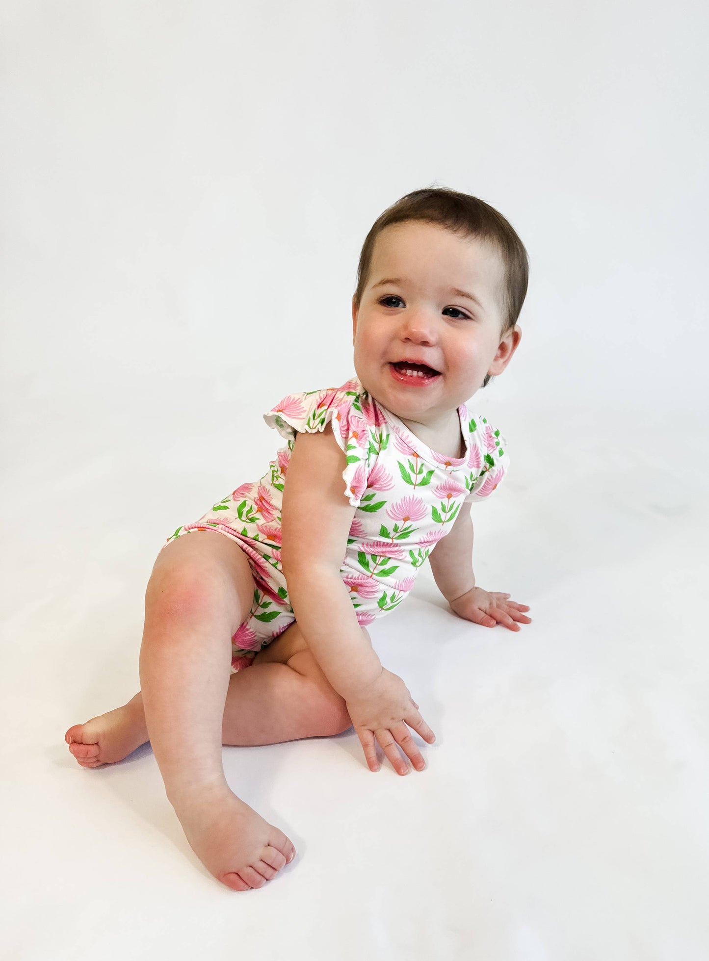 Pink Block Print Flowers - Flutter Bubble