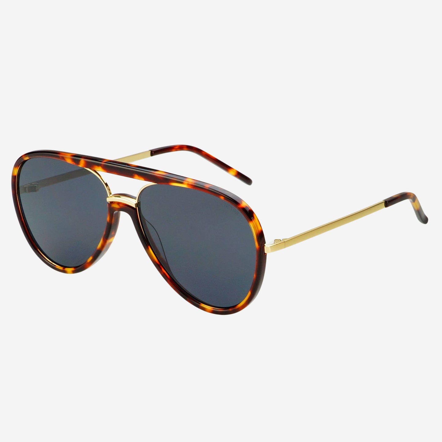 Shay (NEW) Unisex Aviator Sunglasses : Tortoise / Solid Gray