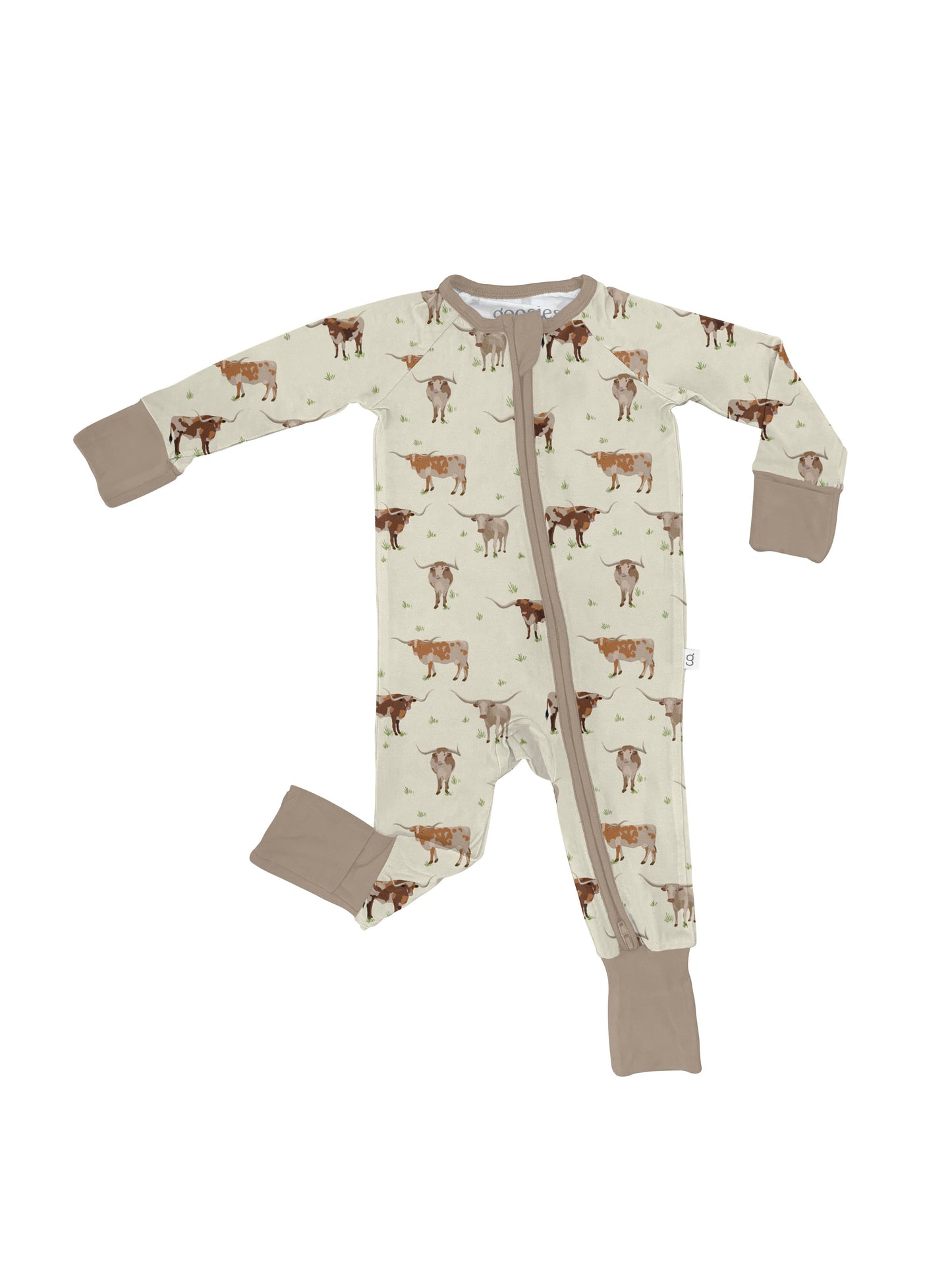 Longhorn Cows - Convertible Zip Pajamas