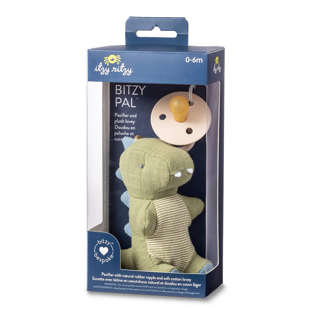 Bitzy Pal Natural Rubber Pacifier & Stuffed Animal: Cow