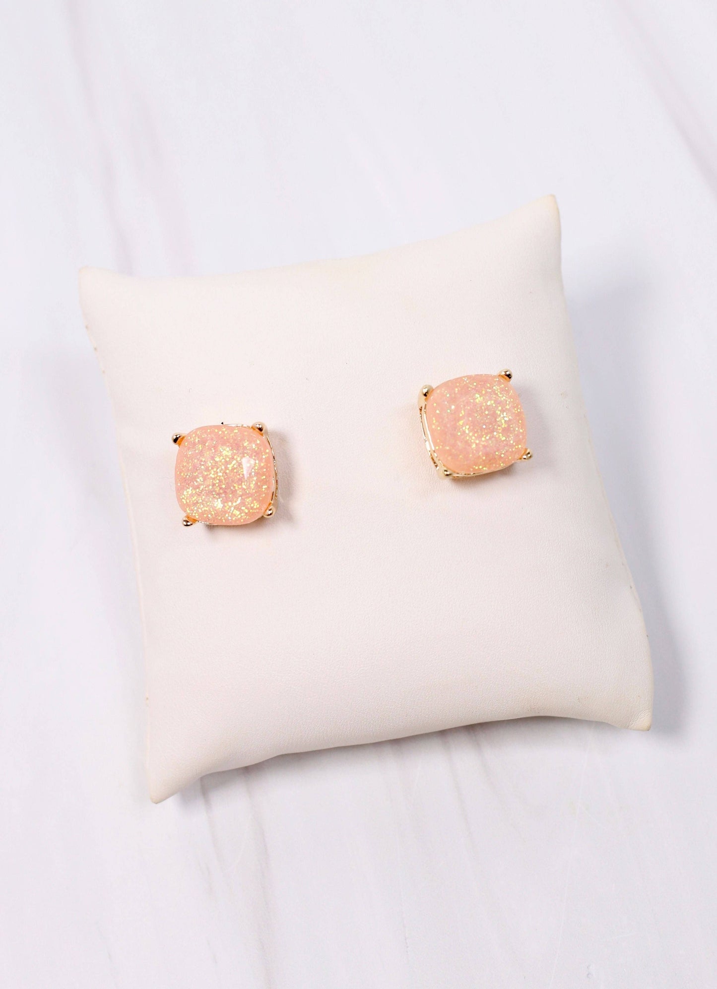 Duncan Glitter Stud Earring PEACH