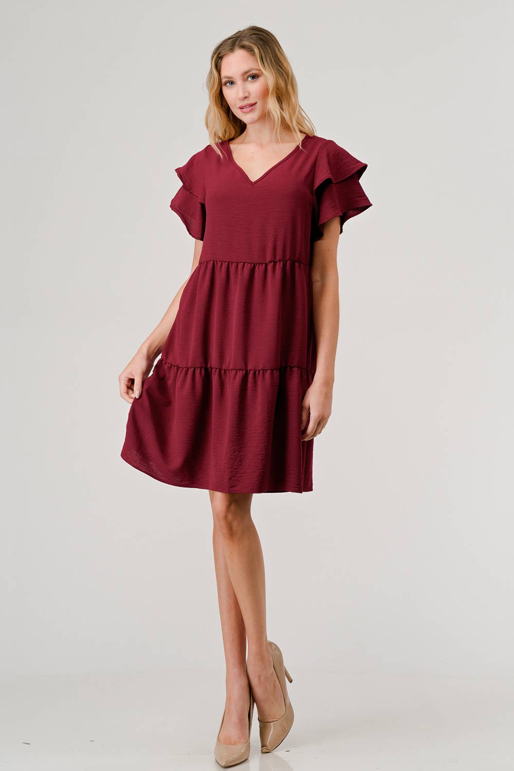 The Nora  Dress (Maroon)