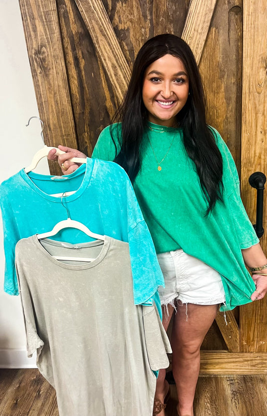 Oversized Distressed Tee (FOUR COLORS)