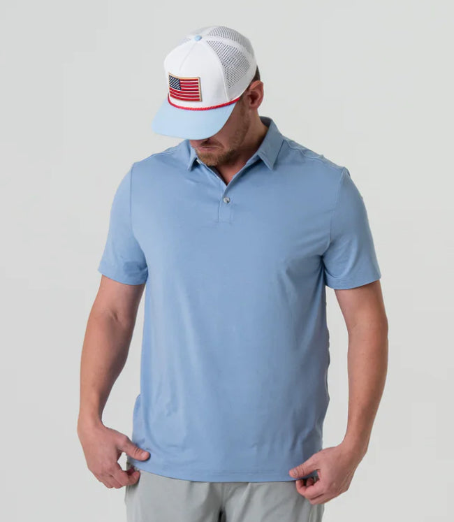 Burlebo Performance Polo-Heather Sky Blue