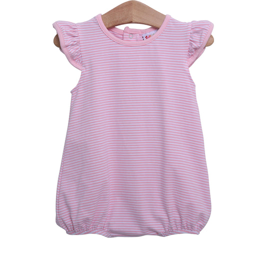Flutter Sleeve Bubble (Light Pink Stripe)