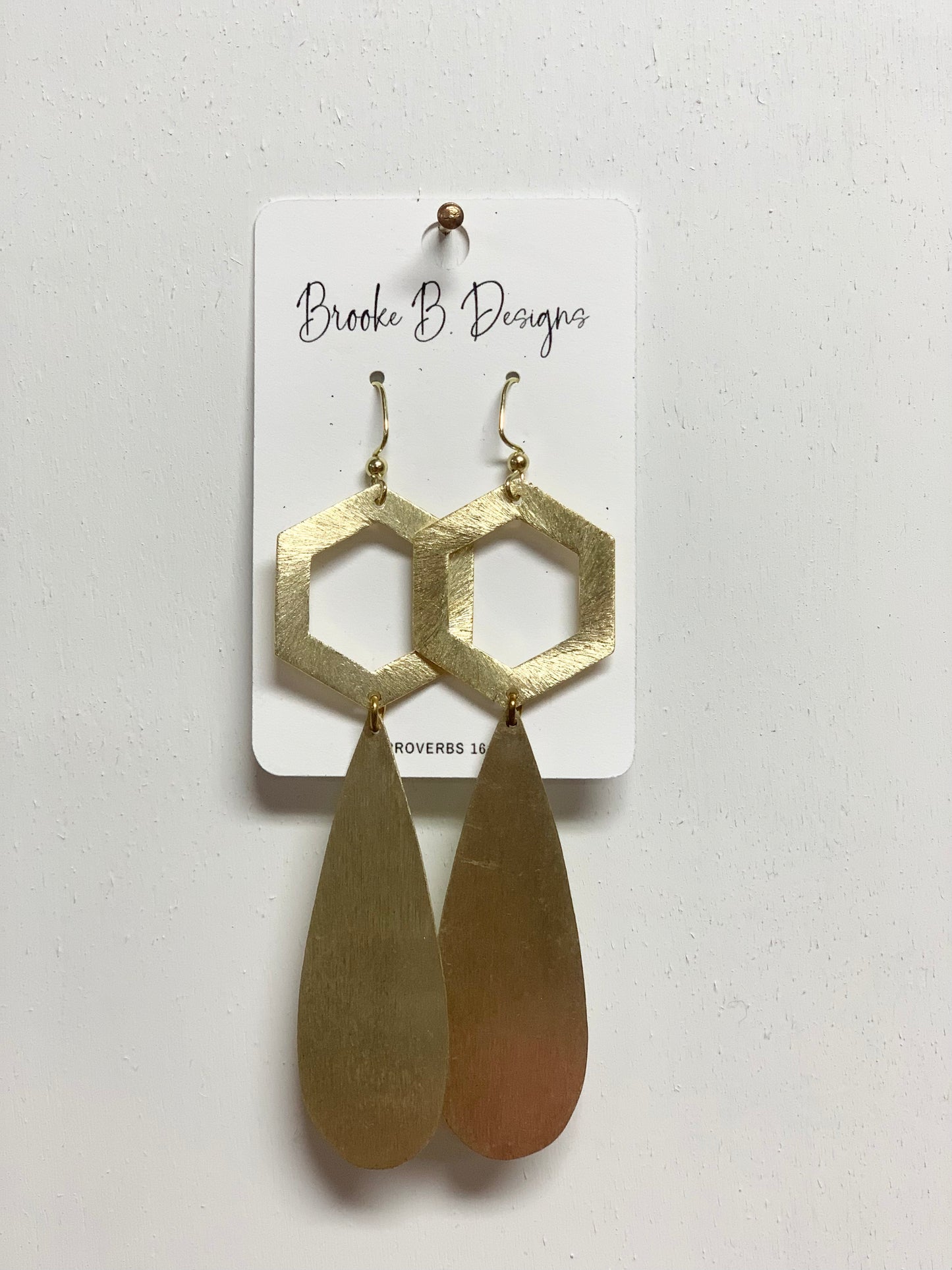 Hexagon Solid Drop Earrings