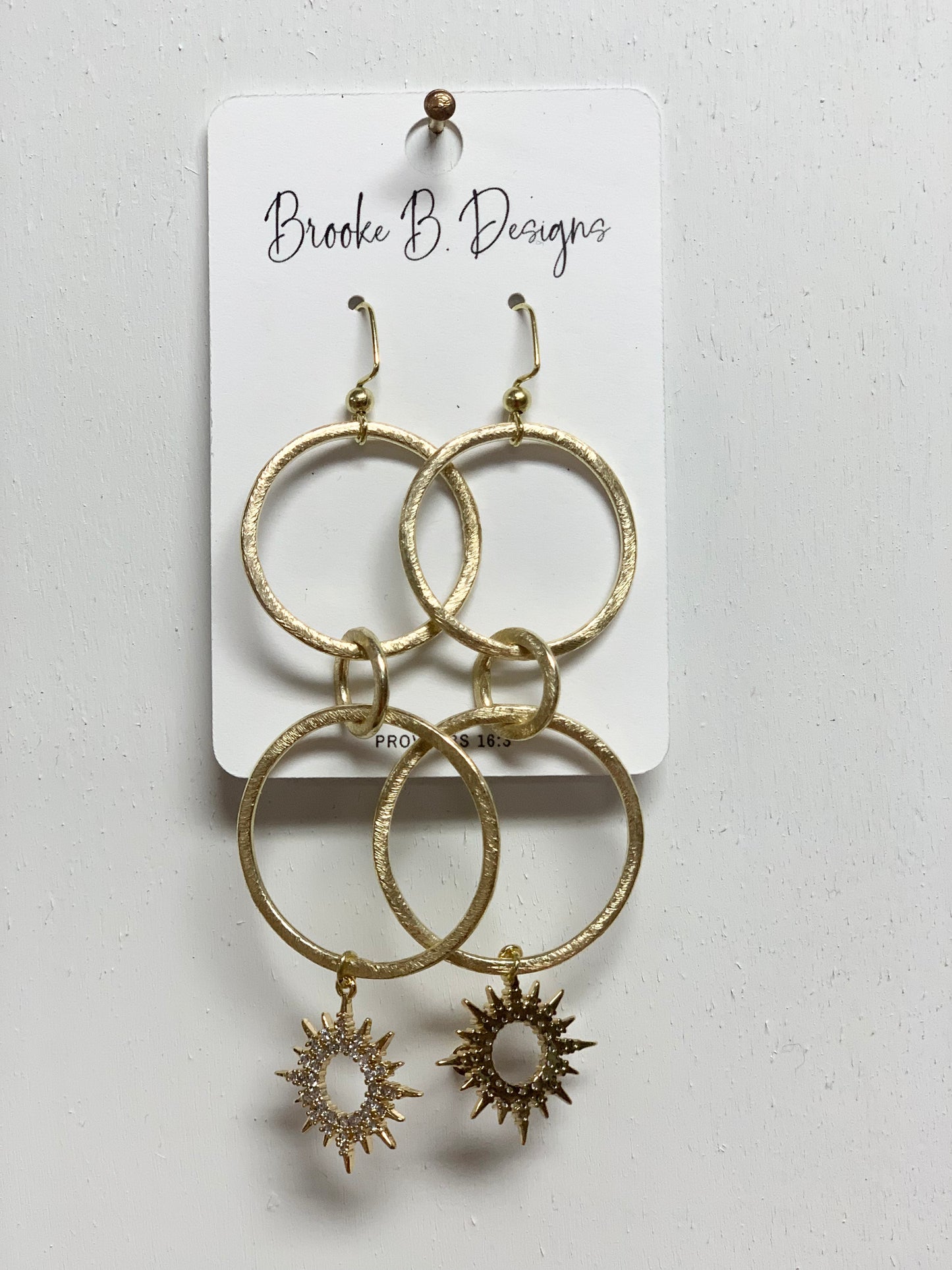 Triple Circle + Sun Earrings