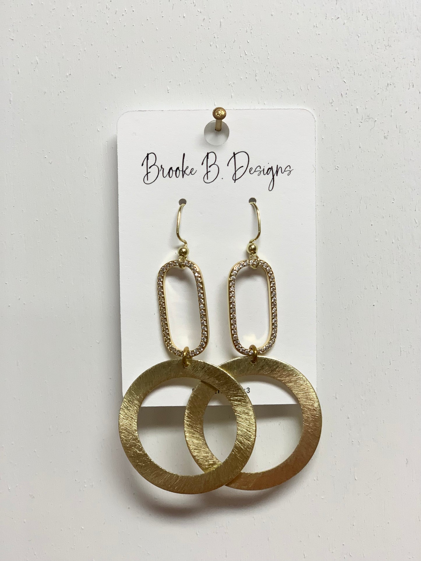 Pave Drop Circle Earrings