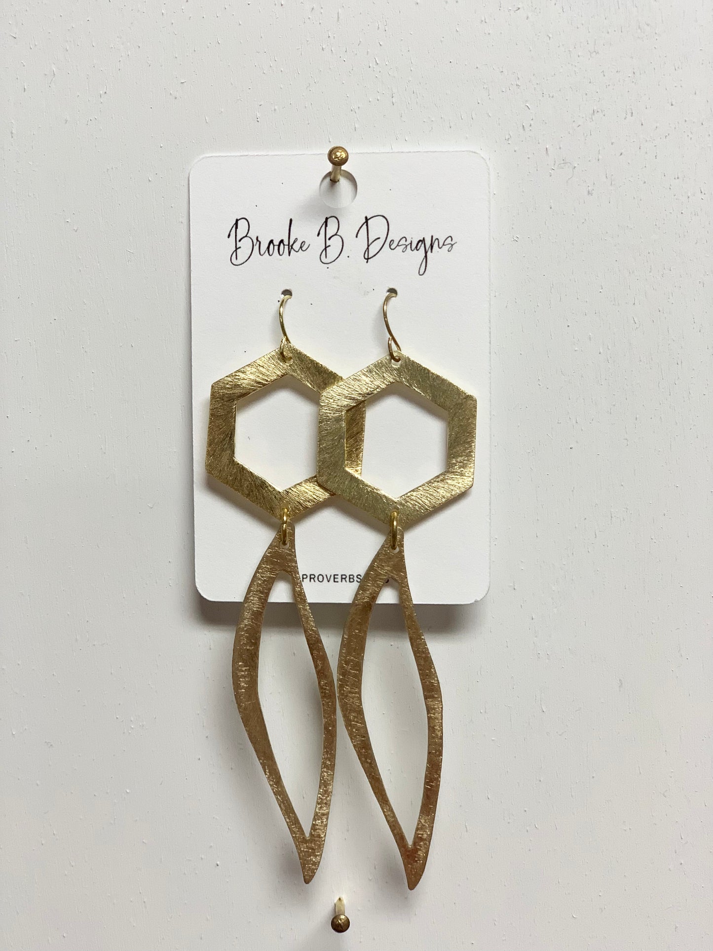 Hexagon Drop Spear Earrings