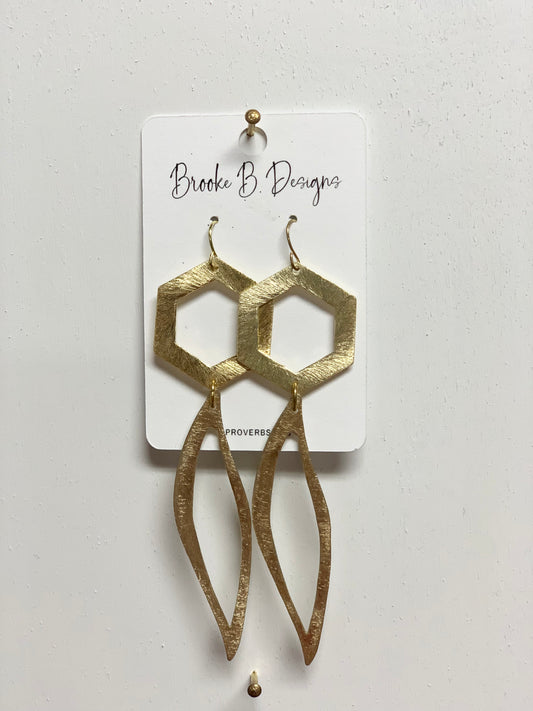 Hexagon Drop Spear Earrings