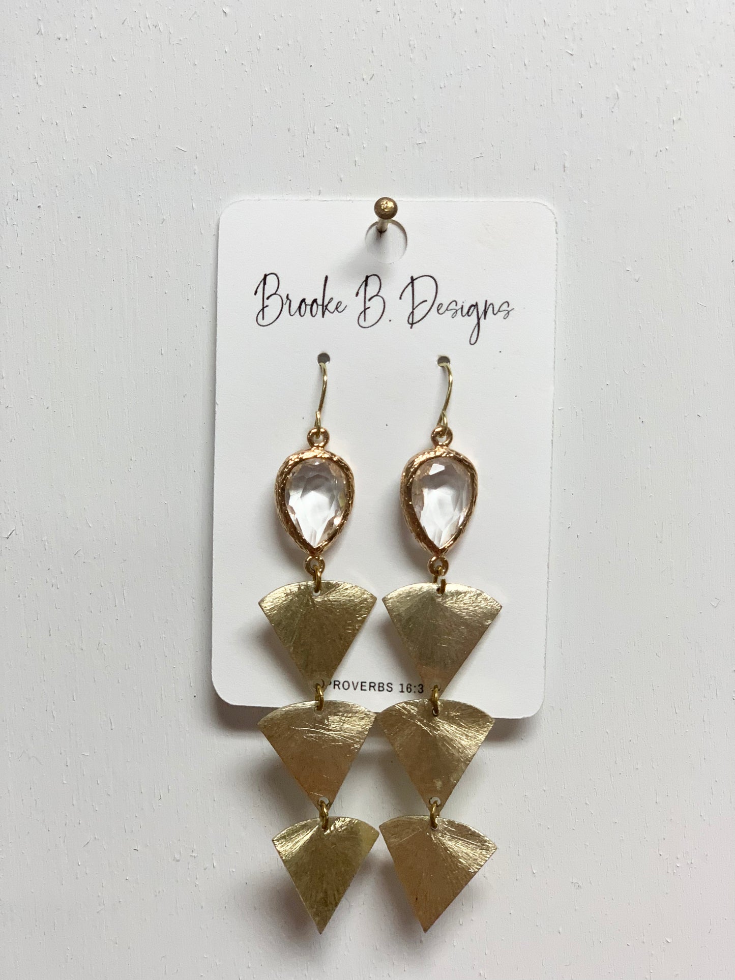 Diamond + Triple Triangle Earrings