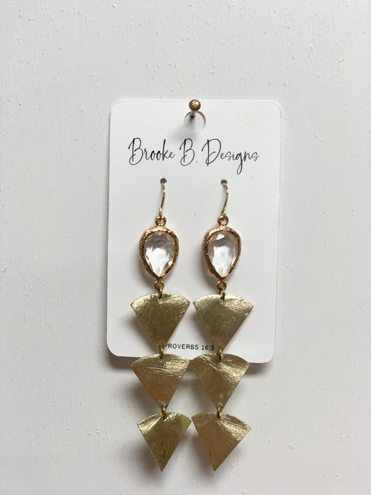 Diamond + Triple Triangle Earrings