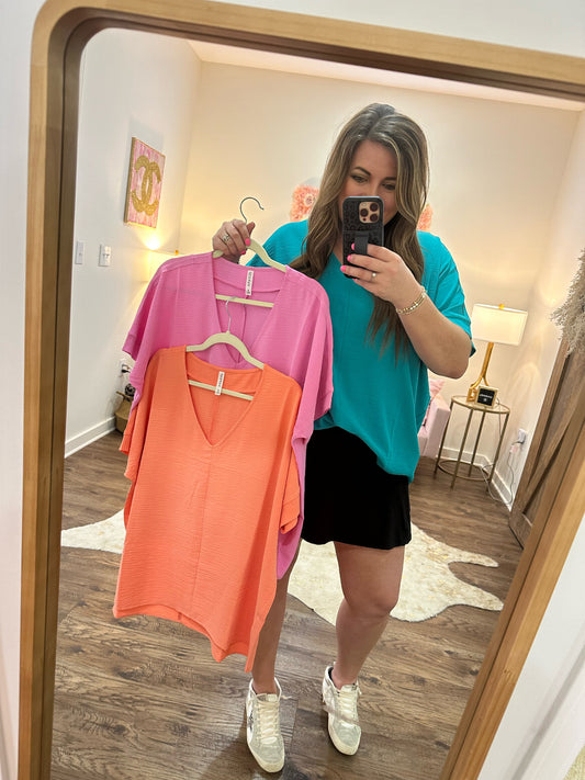 Whit Airflow Dolman Top (Coral)