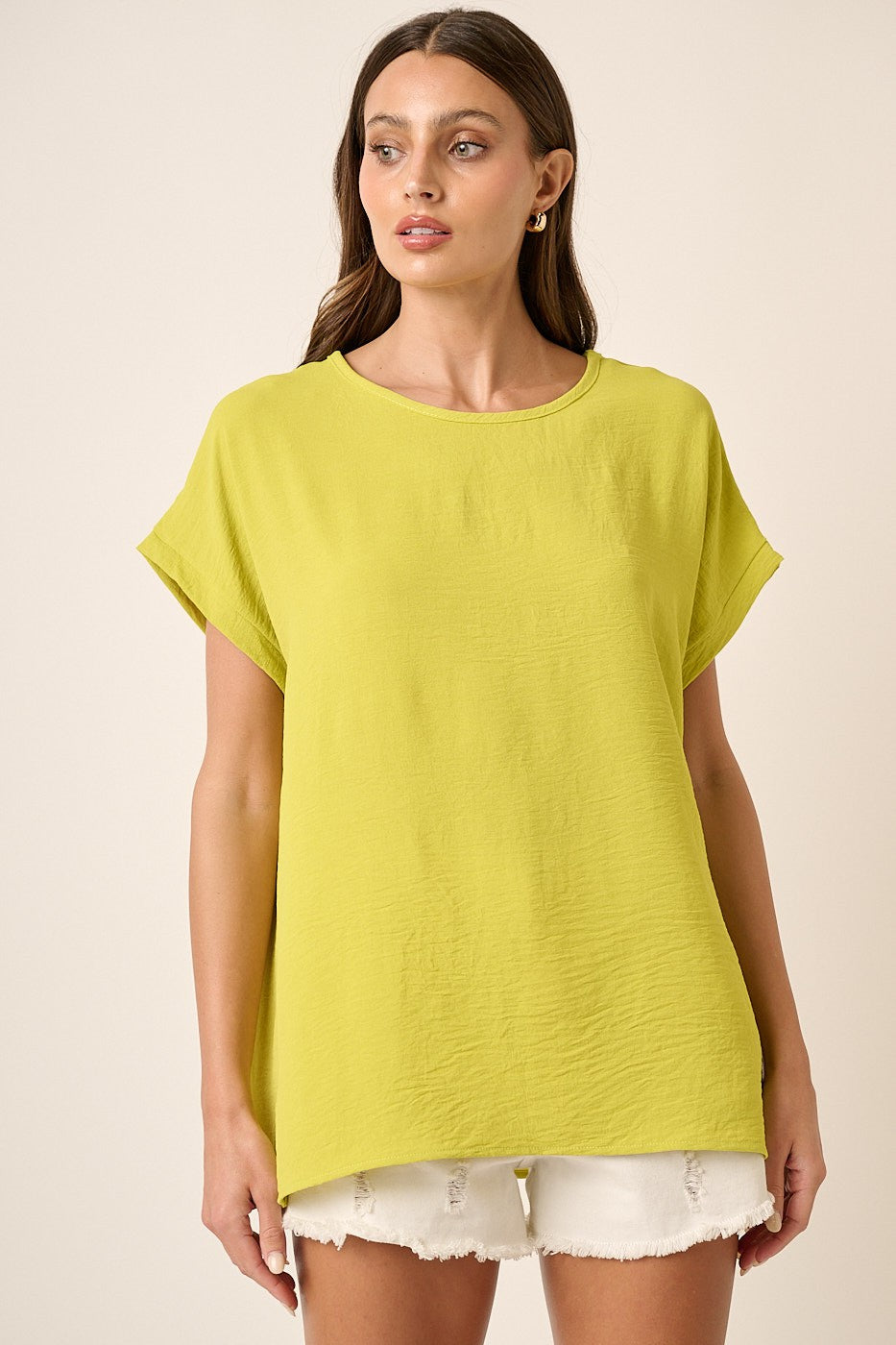 Airflow Woven Round Neck Dolman Top (THREE COLORS)
