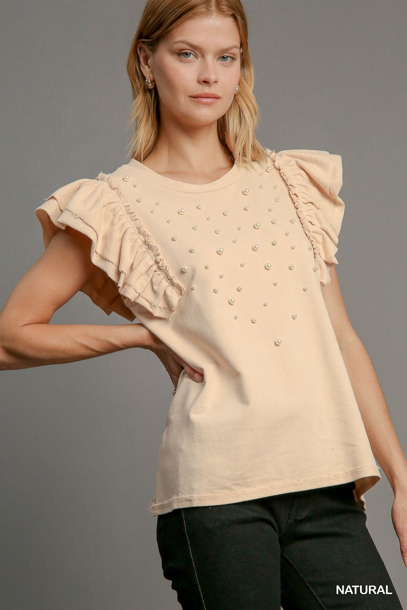 Pearl Ruffle Top