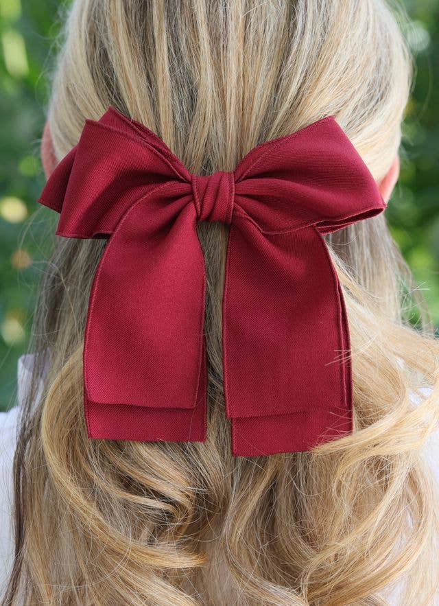 Gino Hair Bow (Burgundy)