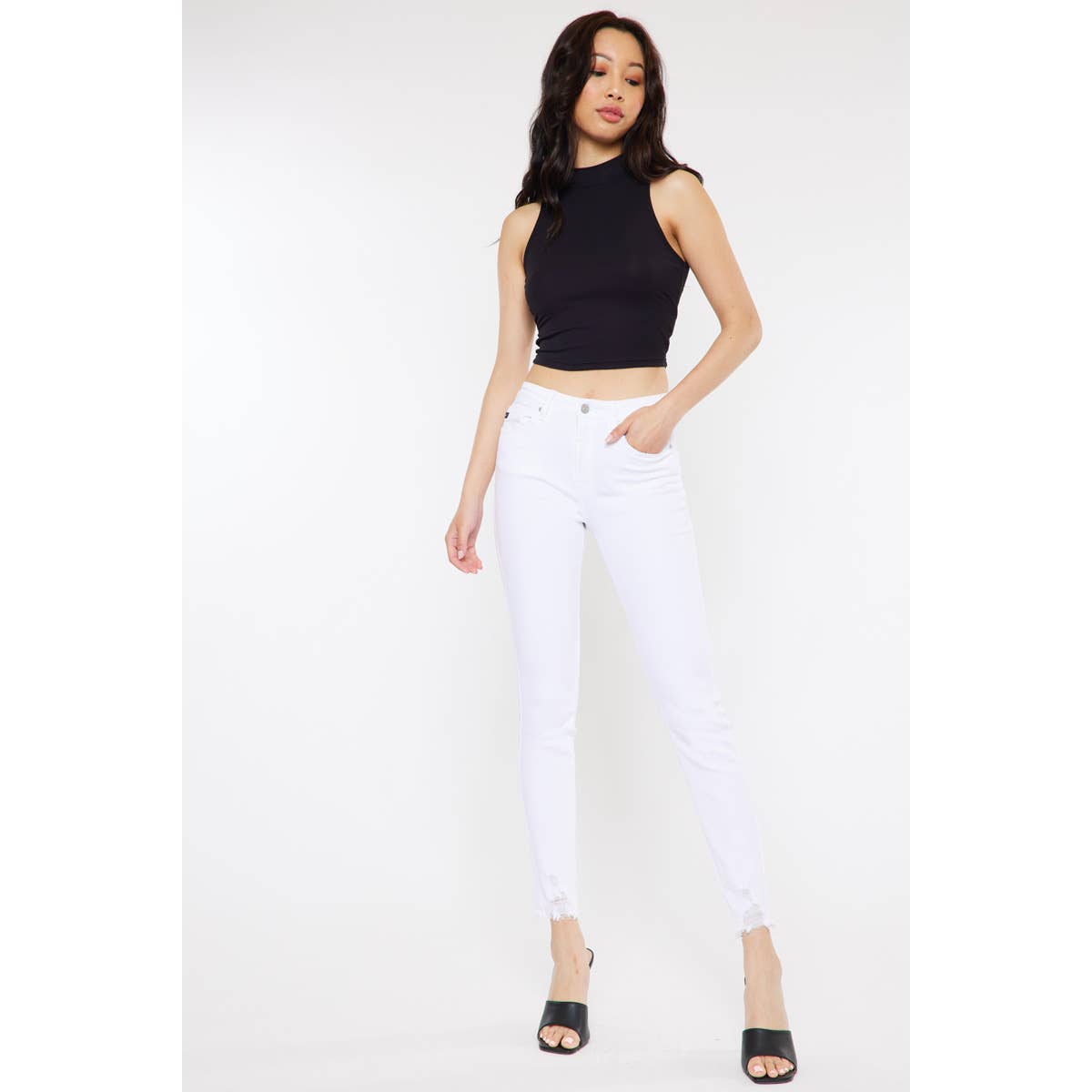 Jana High Rise Ankle Jeans (White)