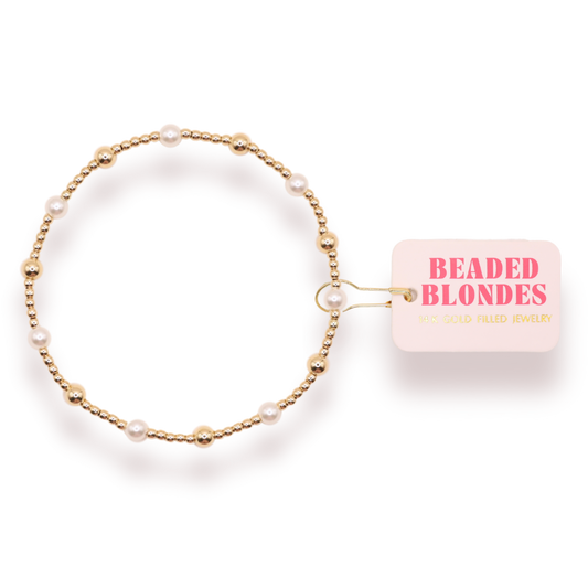 June Pearl + Gold Alternating Bracelet: Standard