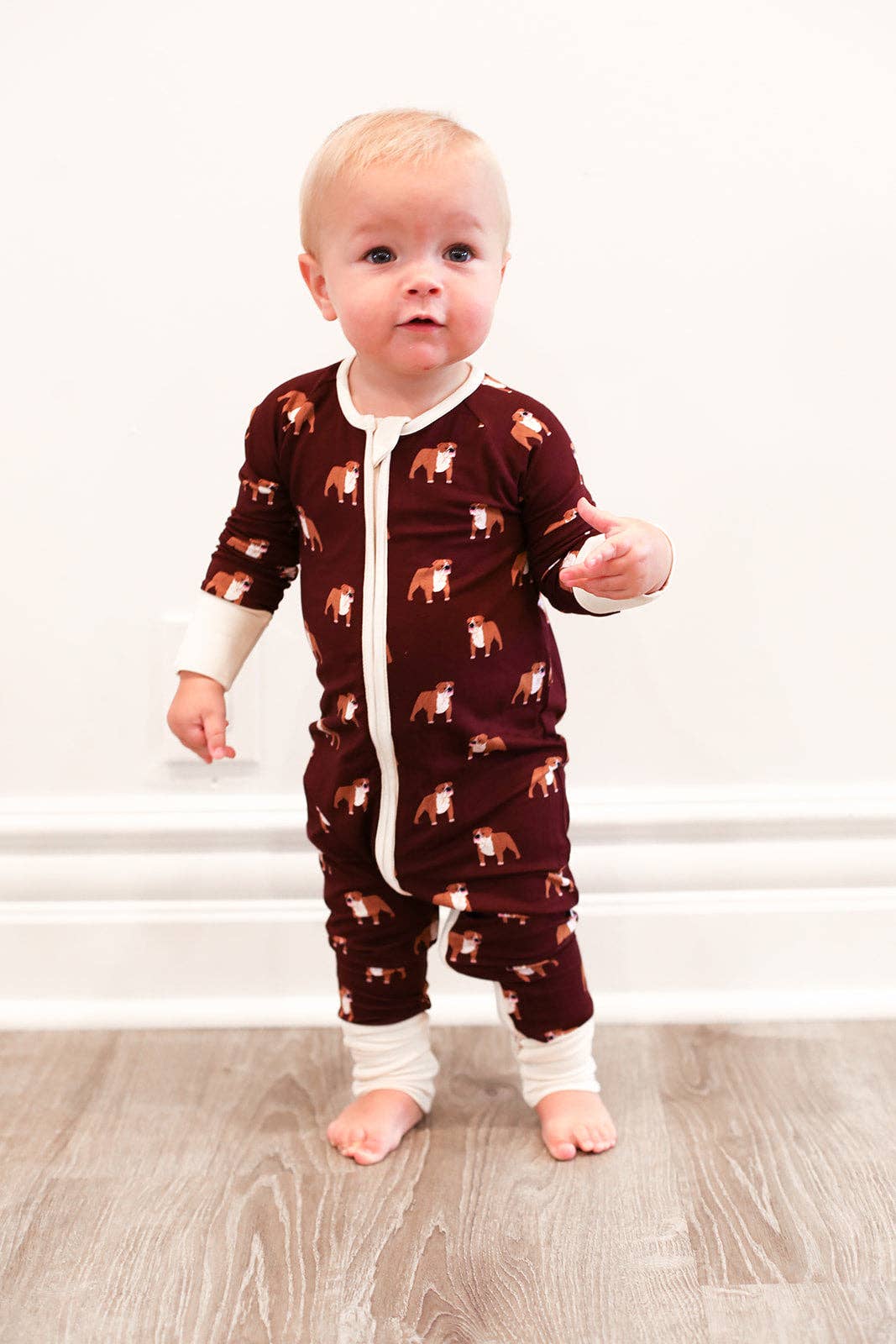 Maroon Bulldog Bamboo Sleeper