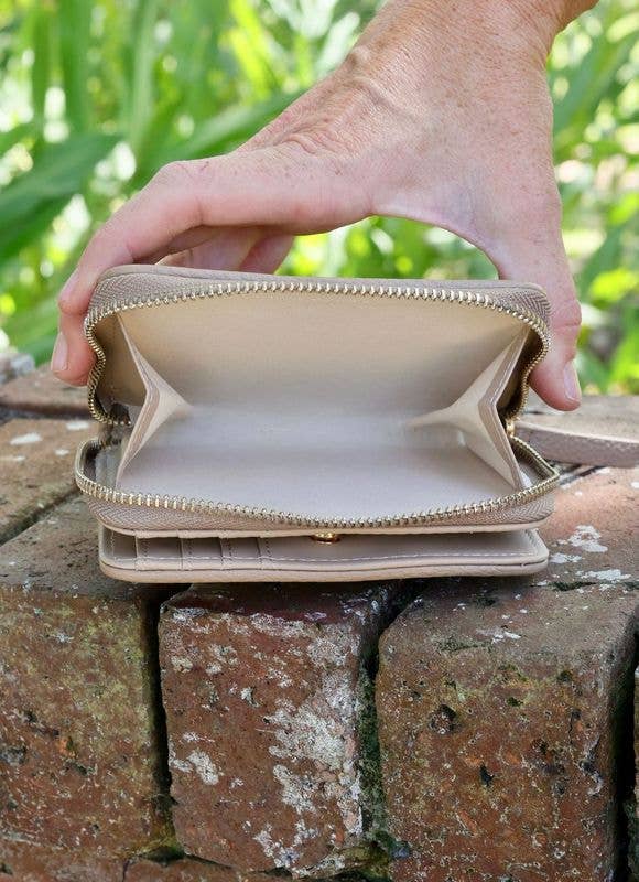 Nadine Zippered Wallet (Taupe)