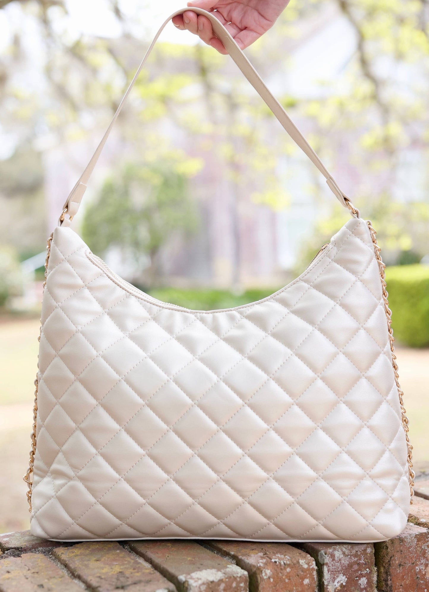 Maeve Quilted Tote (Pearl)