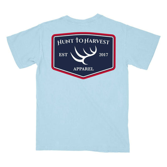 Hunt to Harvest Badge Tee (Columbia Blue)