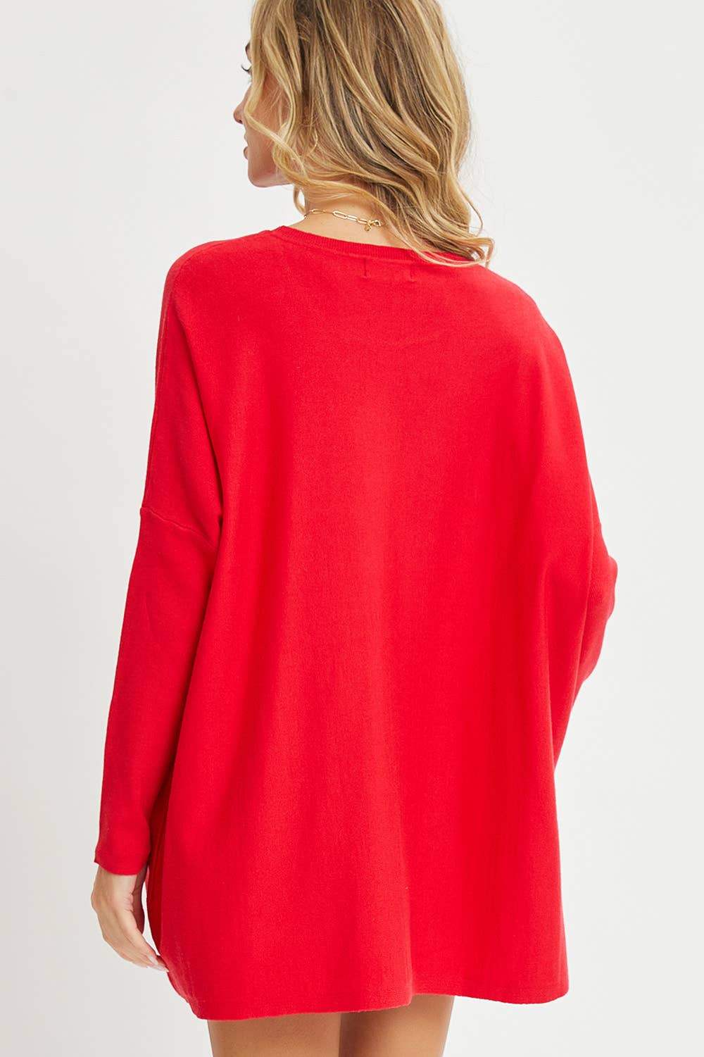 Jane Oversized Sweater Top (Red or Emerald Green)