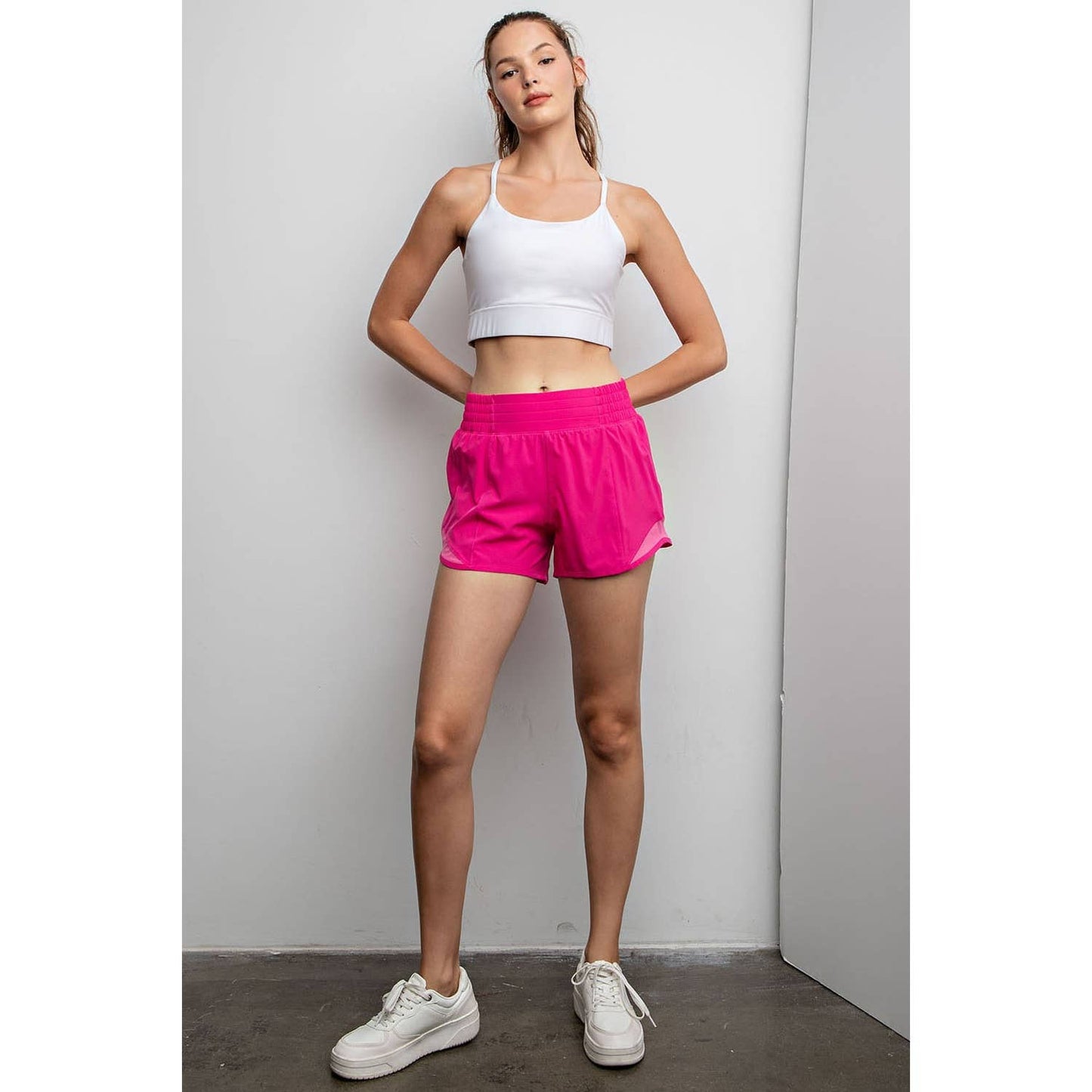 Woven Shorts w/Mesh Detail (Two Colors)