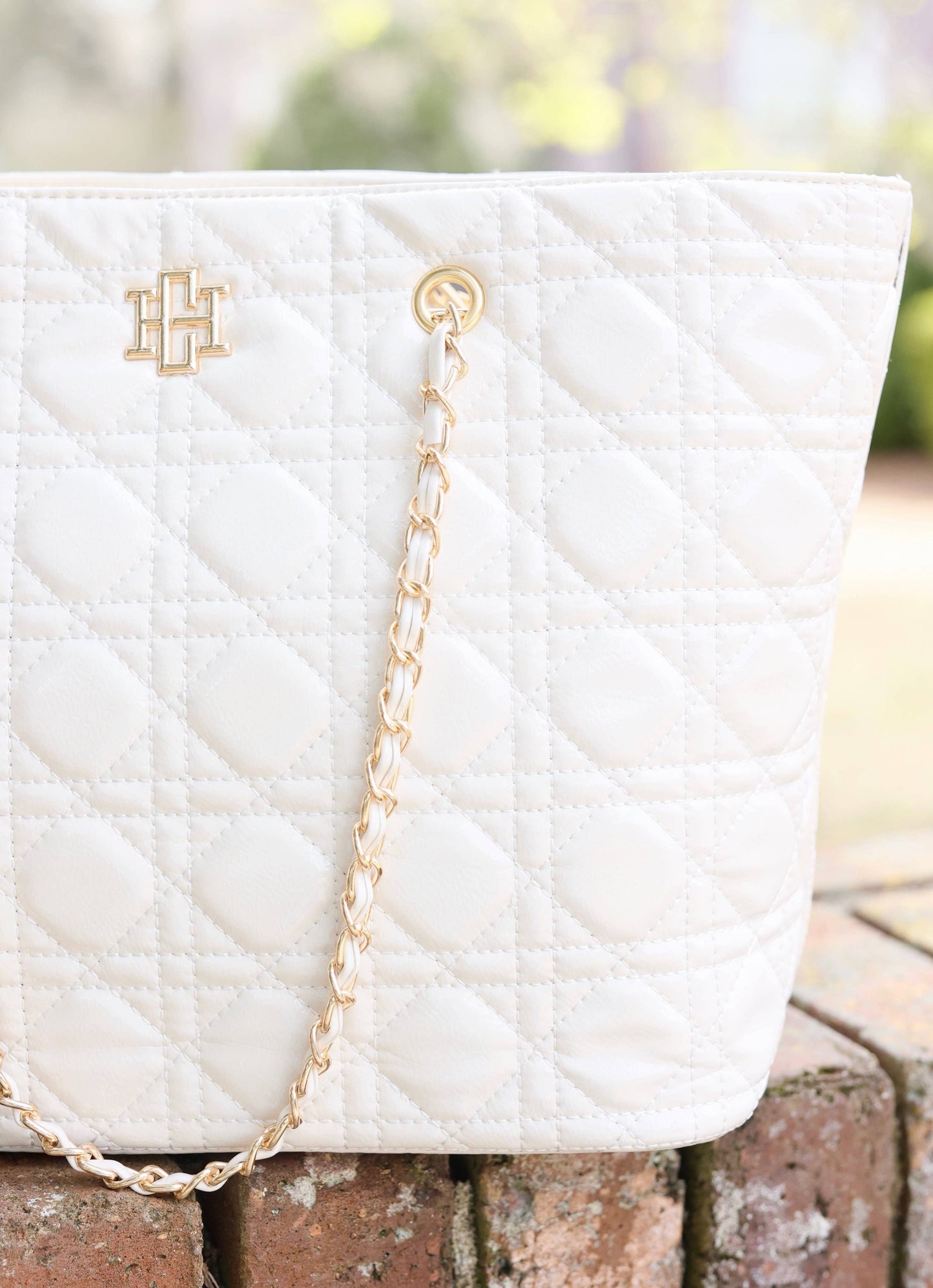 Quentin Quilted Tote Ivory