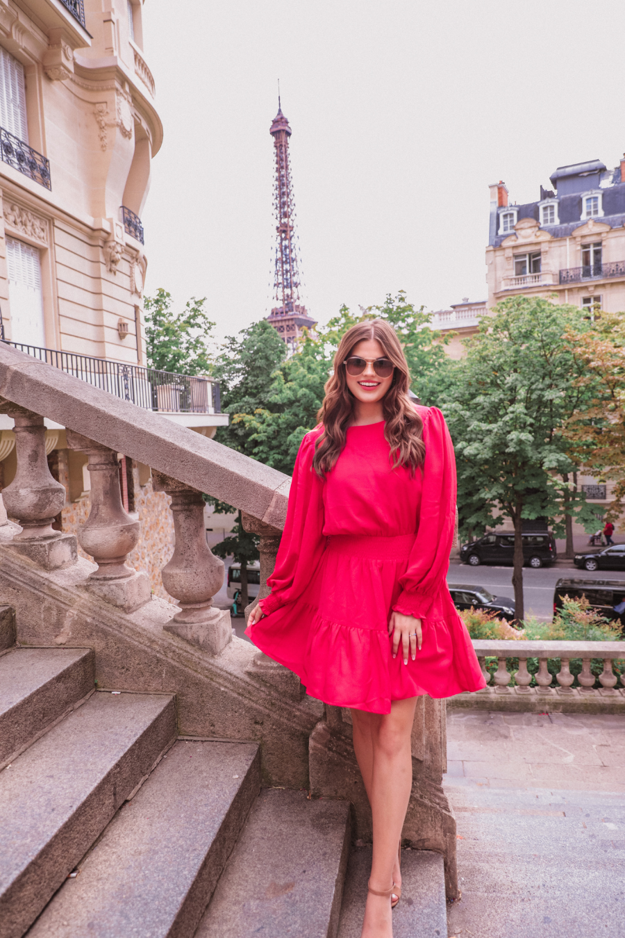 Chrissy Smocked Dress: Red