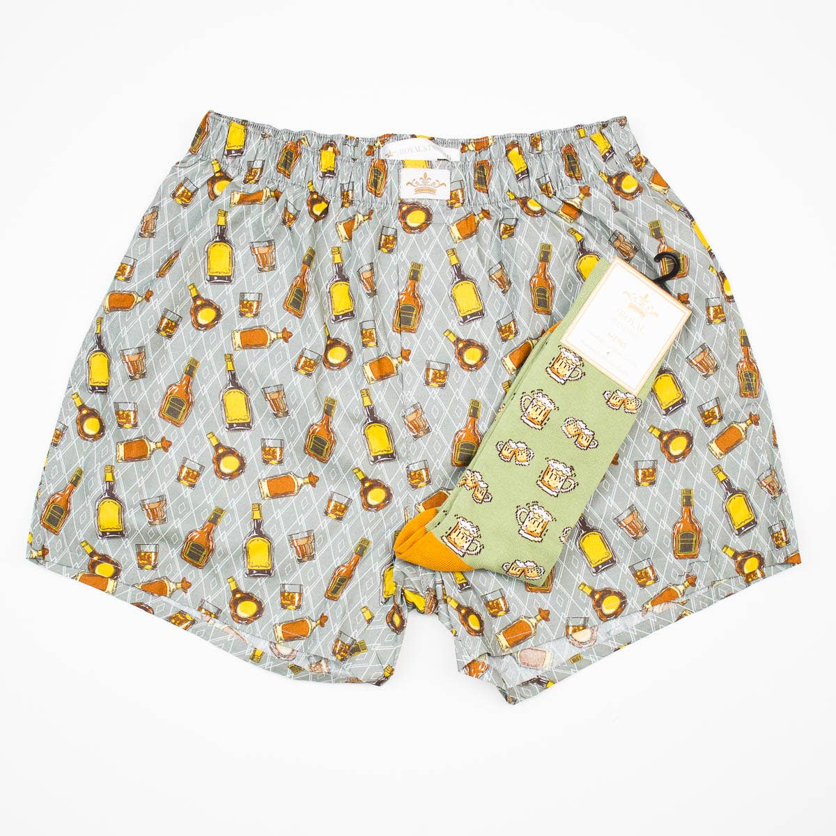 Men's On The Rocks Boxers: Gray/Brown