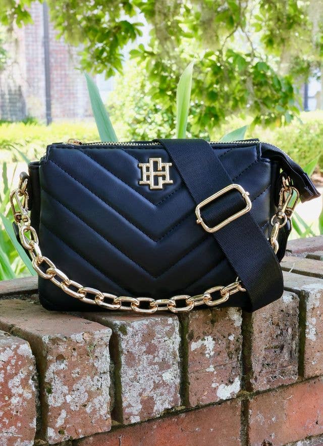 Jace Quilted Crossbody (Black)