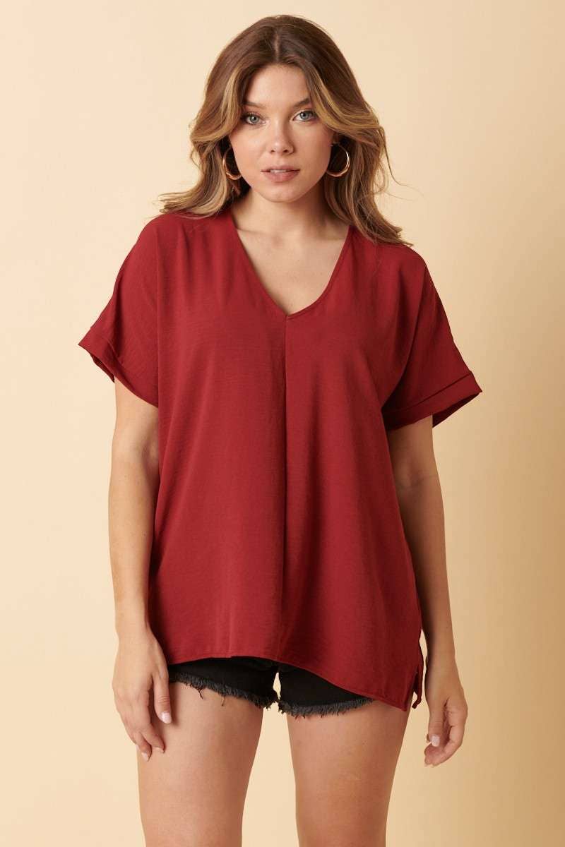 The Payton Top (Burgundy)