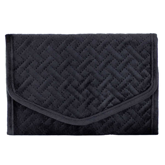 Quilted Jewelry Clutch: Black