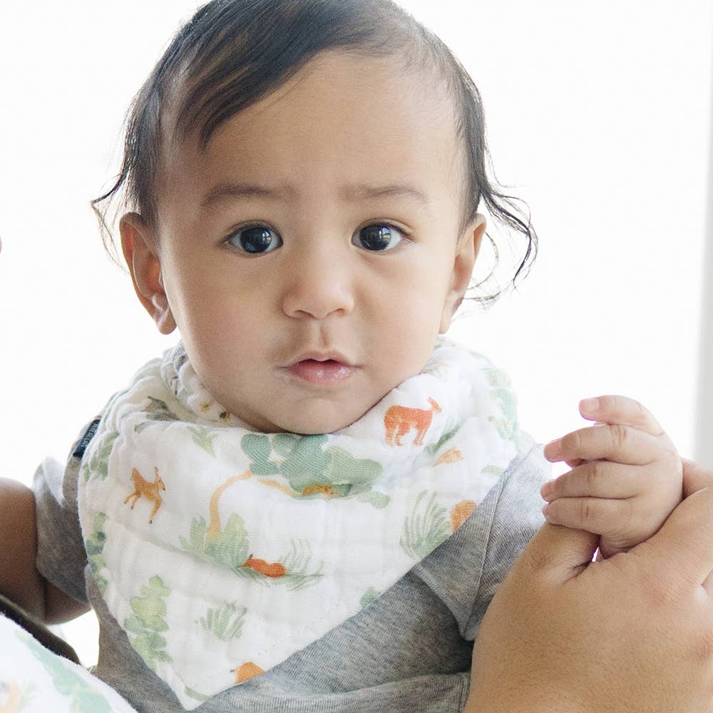 Forest Friends + Mudcloth Classic Muslin Bandana Bib Set