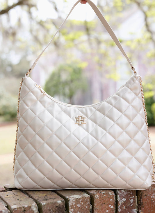 Maeve Quilted Tote (Pearl)