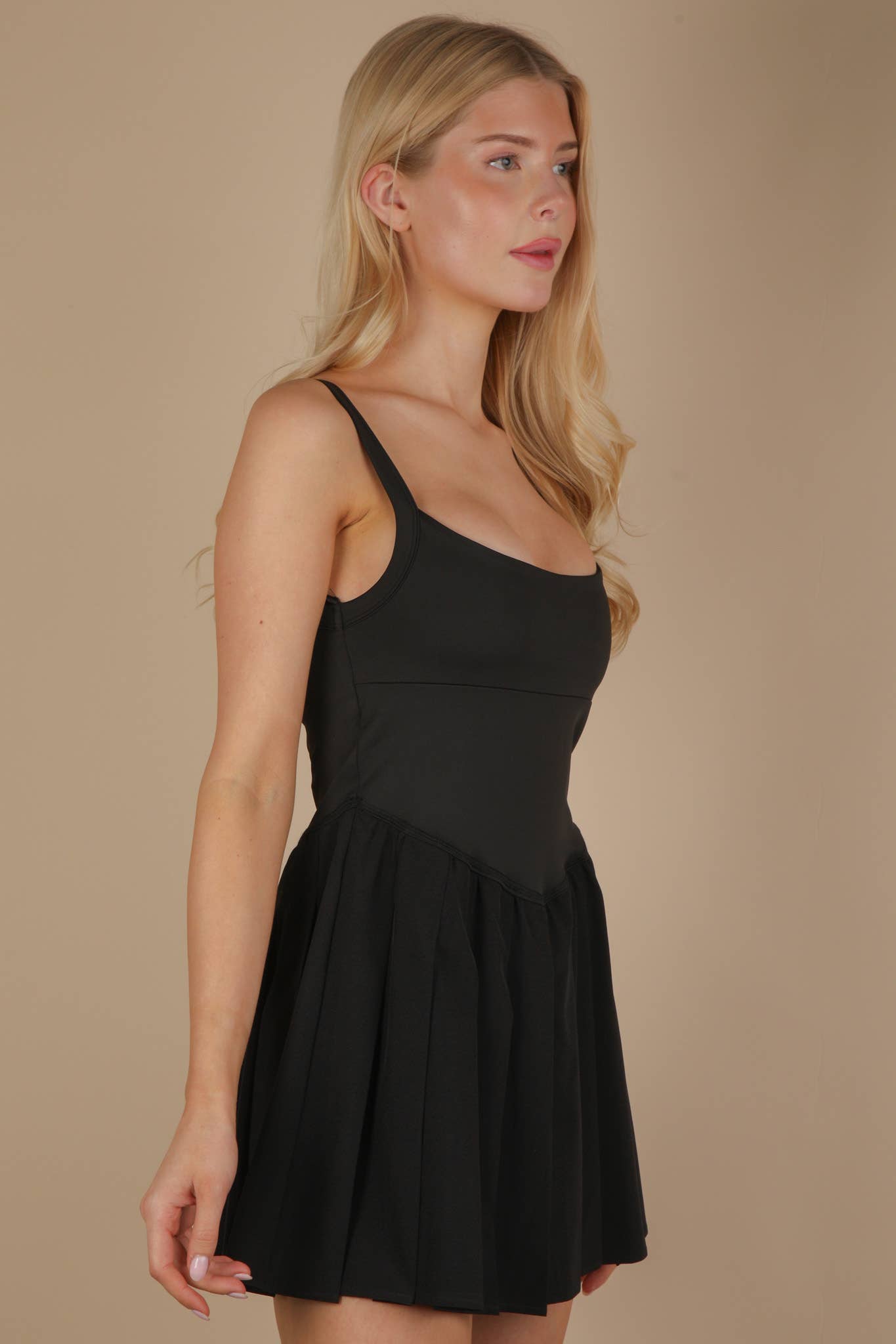 Pleated Activewear Dress w/Shorts