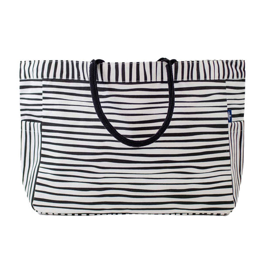Stripe Durham Tote (White/Black)